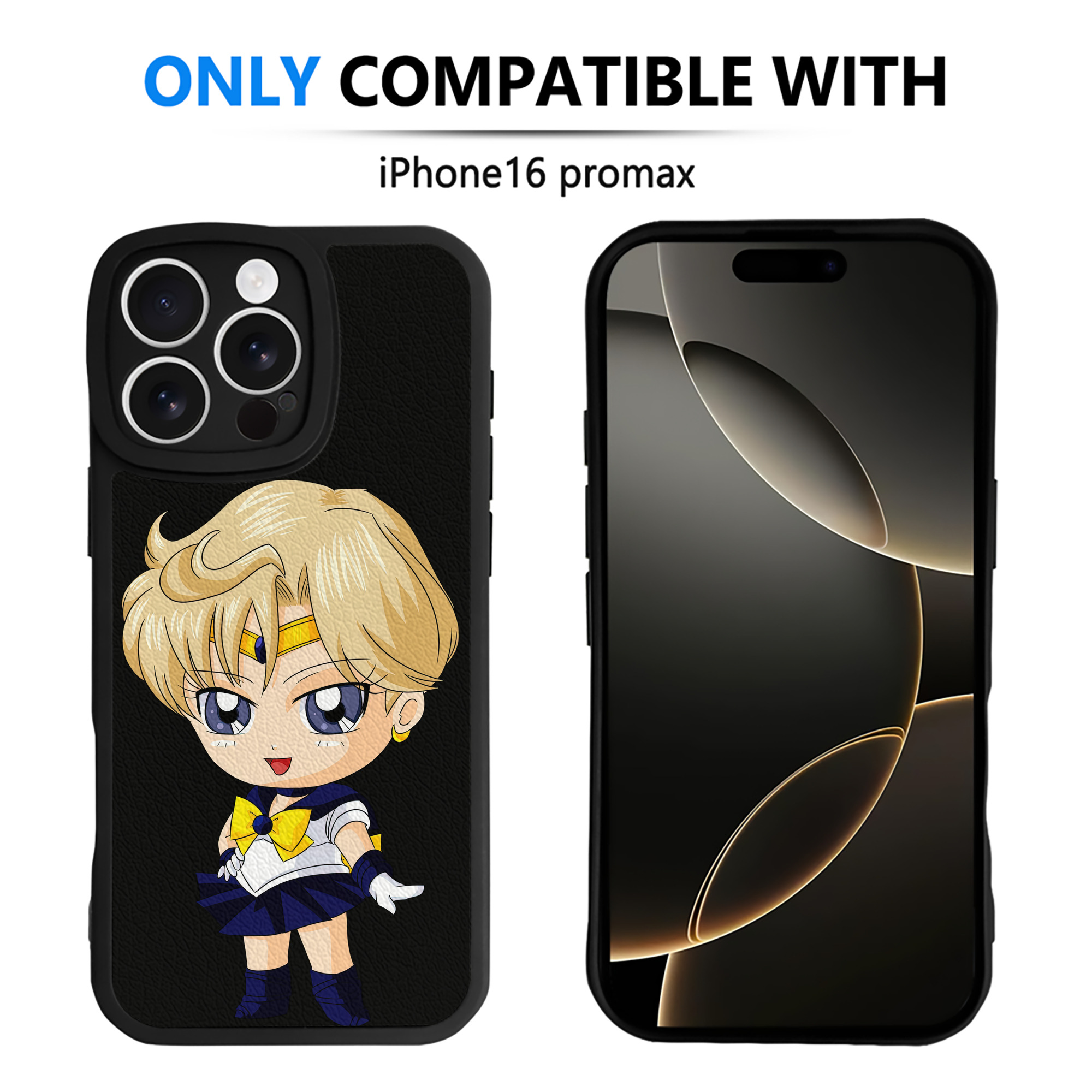 （画像用） 美少女戦士セーラームーン 天王はるか Sailor Moon Tenoh Haruka 【iPhone 16シリーズ対応】シリコンスマホケース（レザー調） 材質：シリコン